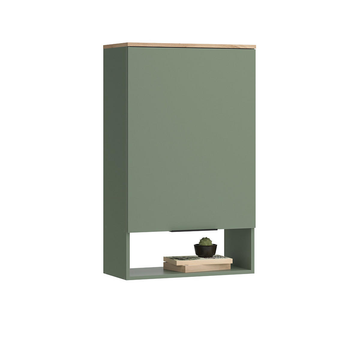 STĚNOVÁ POLICE Wido Zelená - Sonoma dub/zelená barva, kompozitní dřevo (60/100/30cm) - Vicco