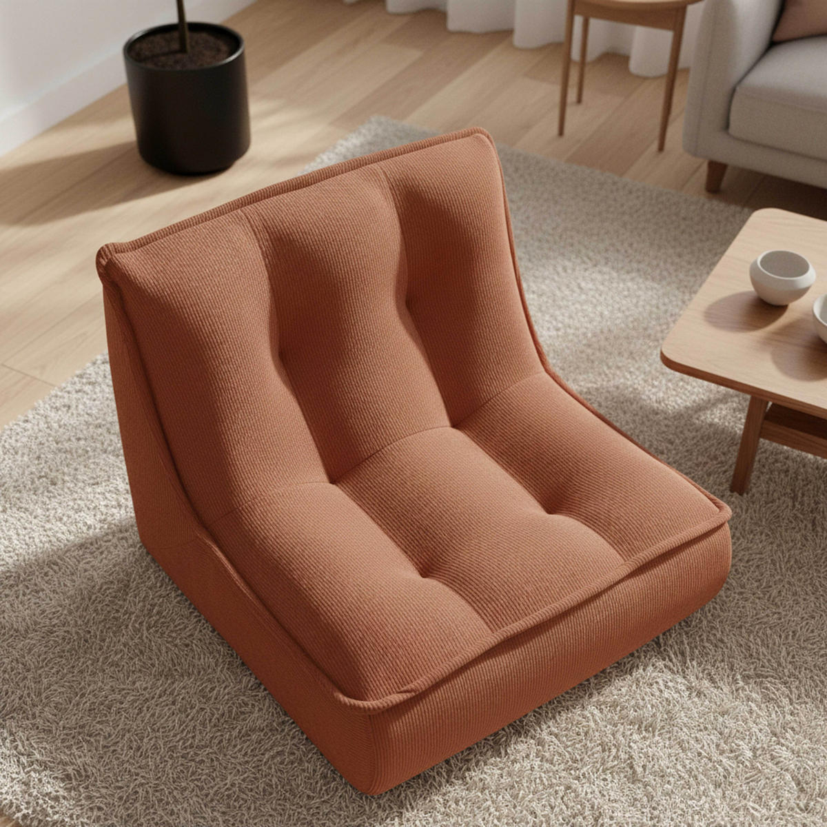 SESSEL, Terrakotta - Rot, Textil (90/70/80cm) - Oviala
