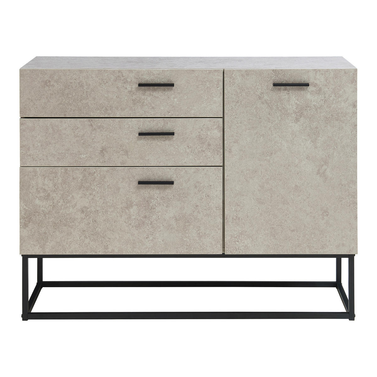 SIDEBOARD Lavangen - Schwarz/Grau, Holzwerkstoff/Metall (100/75/35cm) - [en.casa]