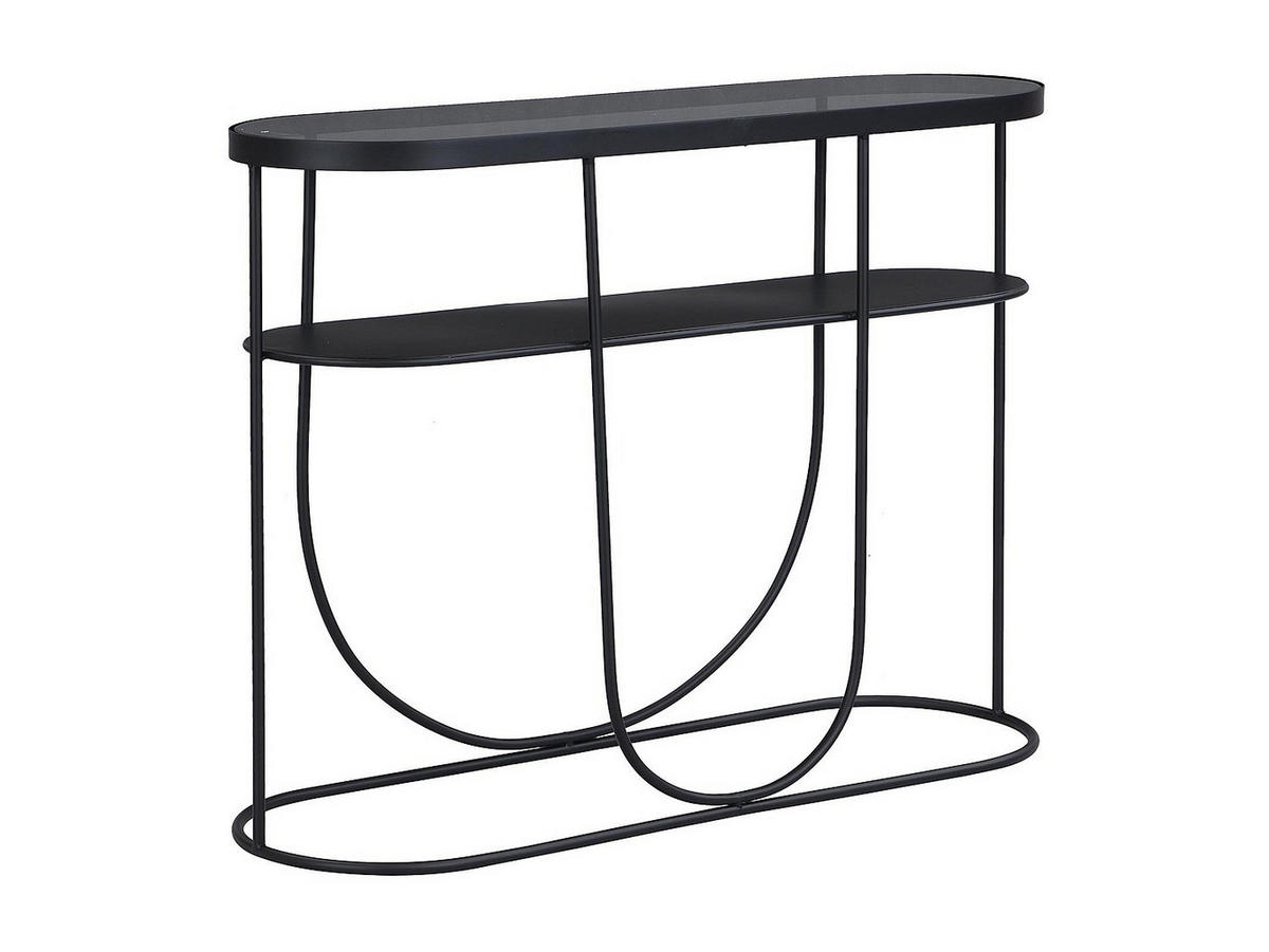 KONSOLENTISCH - 100.5 cm x 32 cm - glas - transparent, schwarz Pretoria - Transparent/Schwarz, Glas/Metall (32/100.5/75cm) - Vente-Unique