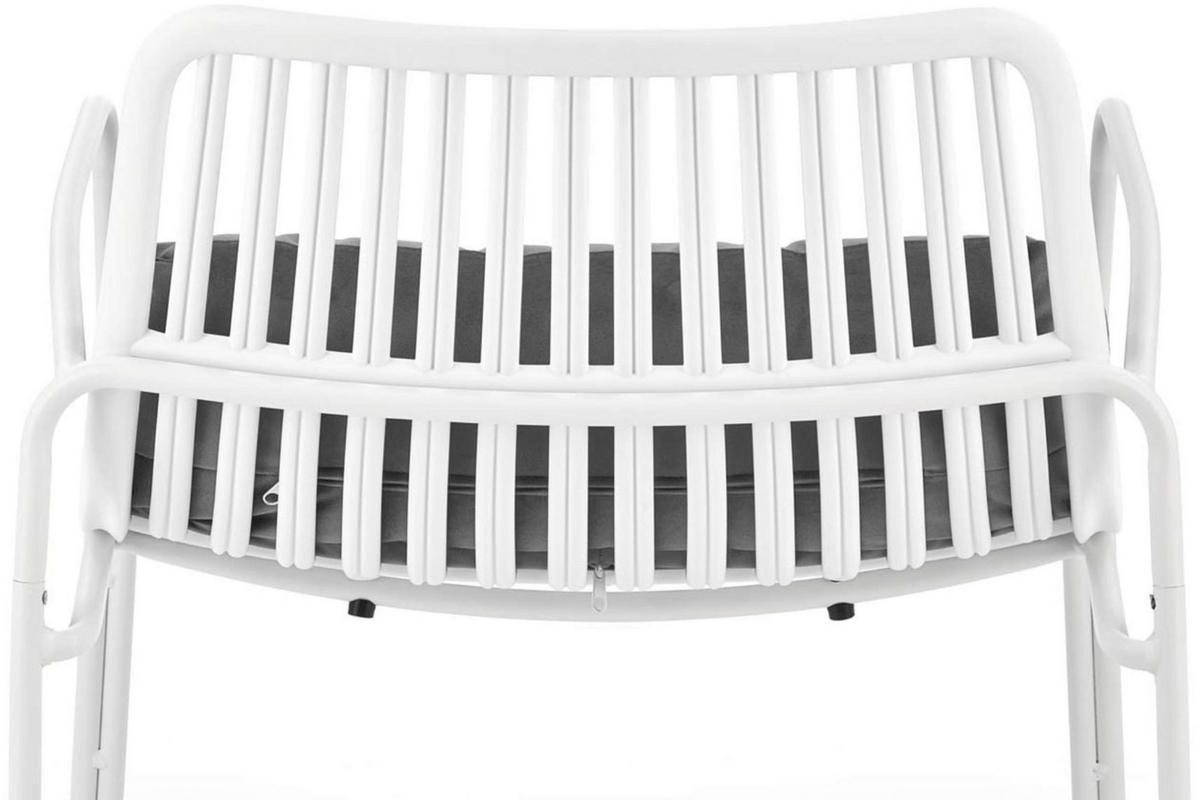 GARTENSESSEL ZALIO modern, weiß/grau - Weiß/Grau, Metall (75/66/71cm) - KONSIMO®