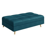 HOCKER Lorine Mikrofaser Blau - Blau, Textil (118/40/73cm) - S-Style Möbel