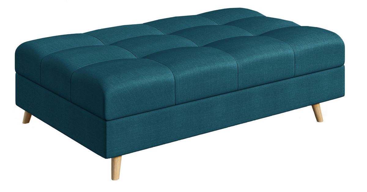 HOCKER Lorine Mikrofaser Blau - Blau, Textil (118/40/73cm) - S-Style Möbel