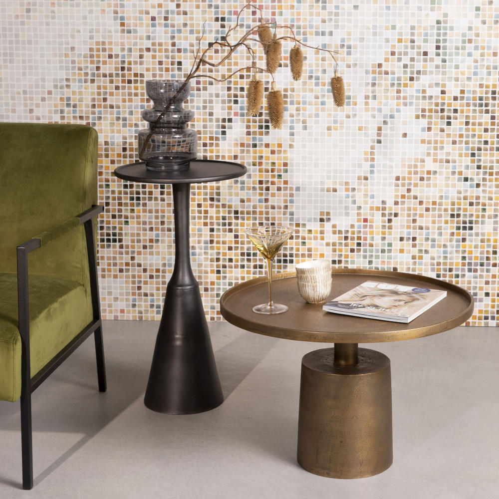 BEISTELLTISCH - Metall - Schwarz - Schwarz, Metall (35/35/65cm) - Drawer