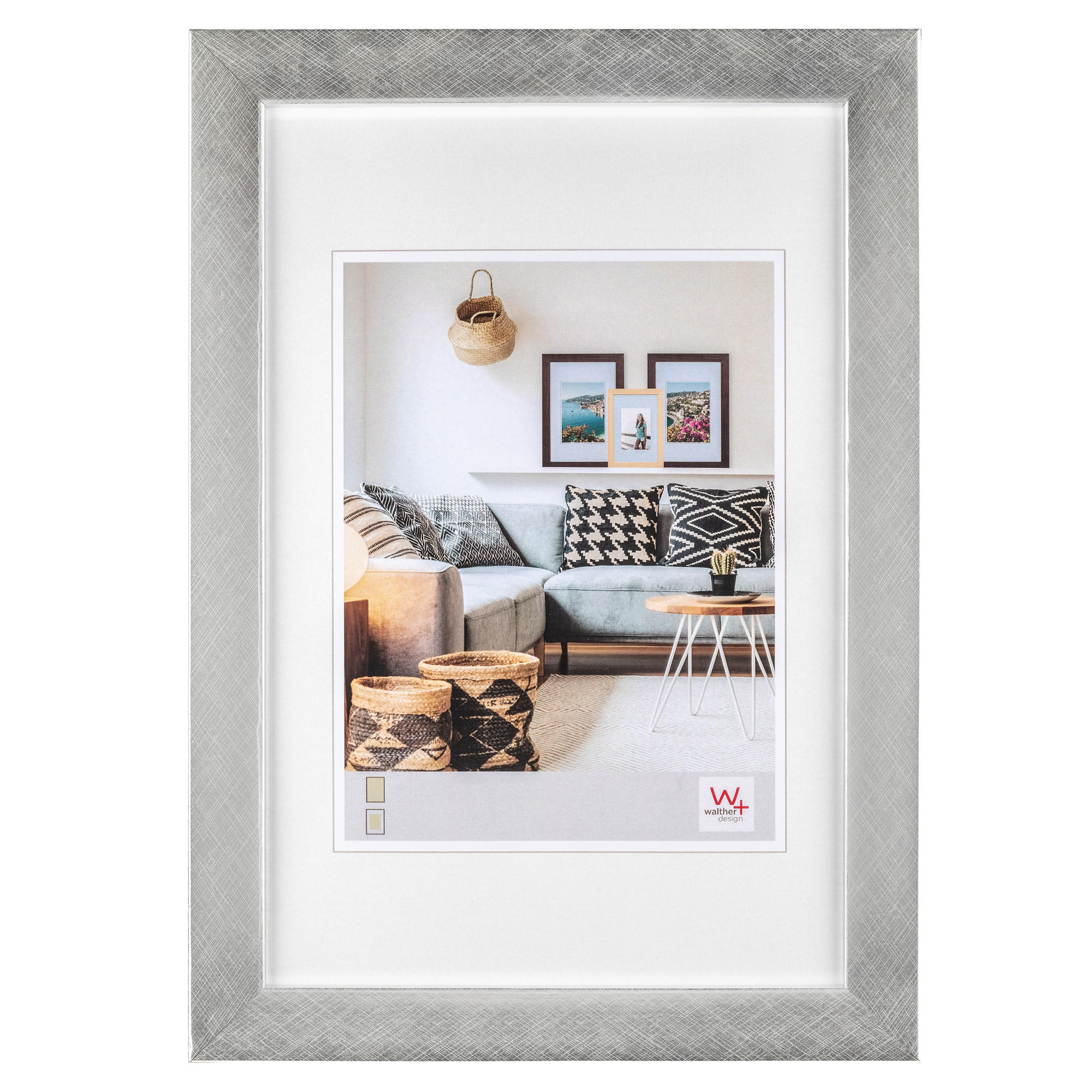 BILDERRAHMEN Nizza Holzrahmen 013X018 cm, SILBER - Silberfarben, Holzwerkstoff (17/22/1.6cm) - walther design