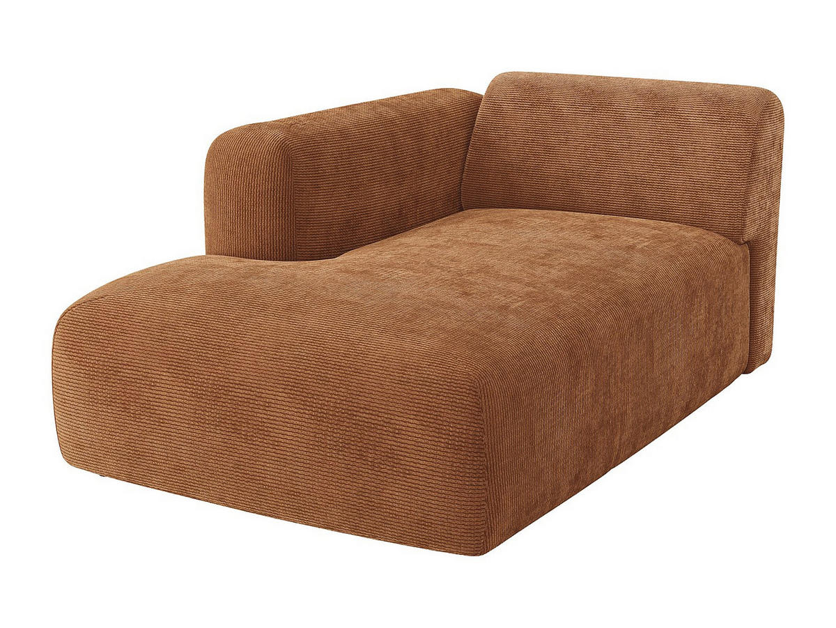 RECAMIERE ohne Schlaffunktion - 1 Person - samt - terracotta Pogni - Terracotta, Textil (108/73/163cm) - Vente-Unique