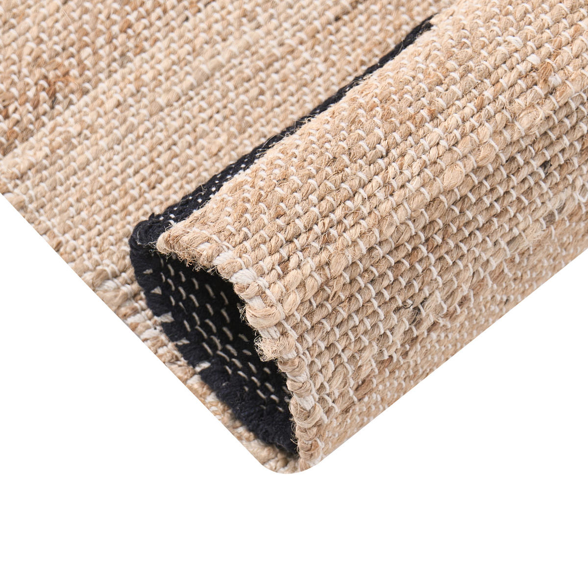 KOBEREC Černý/Béžový 160/230 cm Juta Amravati - béžová, textil (160/230cm) - Beliani