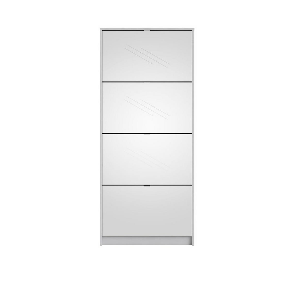 SCHUHSCHRANK, Shane, Weiß, Spanplatte foliert, 70 x 24 x 162 cm - Weiß, Holzwerkstoff (70/162/24cm) - ebuy24