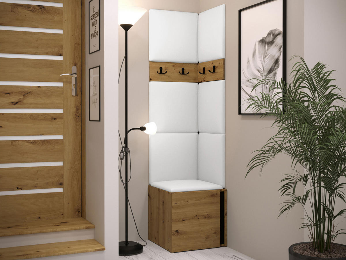 GARDEROBEN-SET Orion XXI - Eiche Artisan/Weiß, Holzwerkstoff/Kunststoff (42/186/46cm) - MIRJAN24