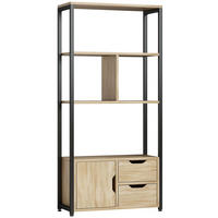 BÜCHERREGAL im Industriestil 58/24/122 cm schwarz - Naturfarben, Karton (58/122/24cm)