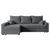 ECKSOFA mit Schlaffunktion und Bettkasten ALESIA-L 231x140x90 cm Grau Cord - Dunkelgrau/Silberfarben, Holzwerkstoff/Kunststoff (231/140cm) - ALTDECOR