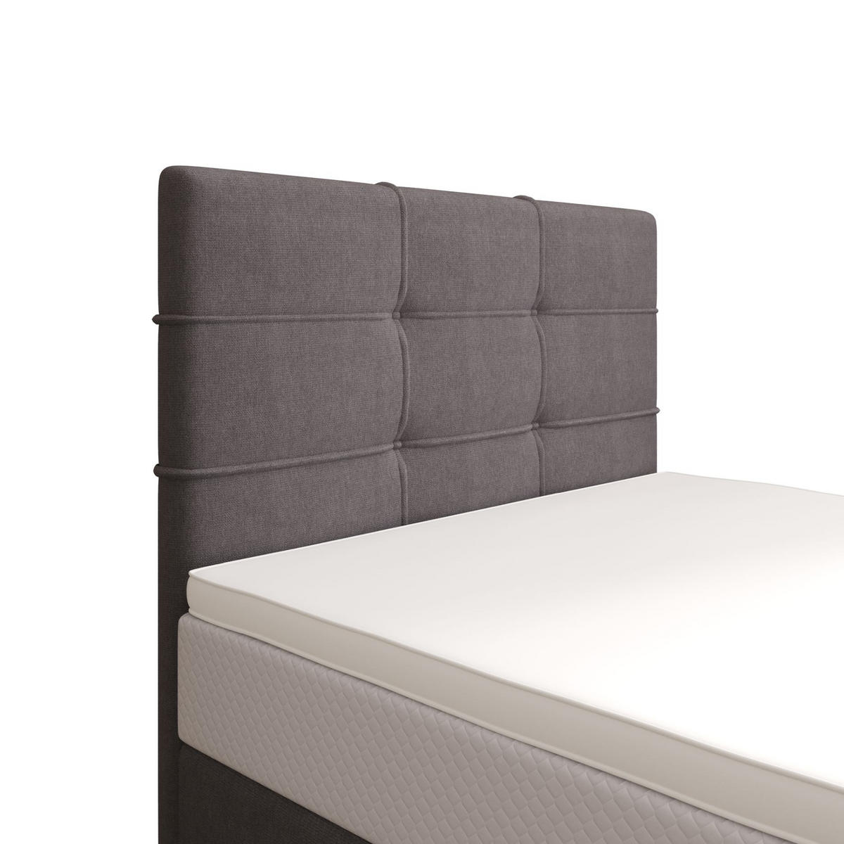 BOXBETT DUO 2 100x200 Cosmic 160, mit Matratze H3, Bonell und Topper, Hellgrau - Hellgrau, Holz/Kunststoff (100/200cm) - Bedante