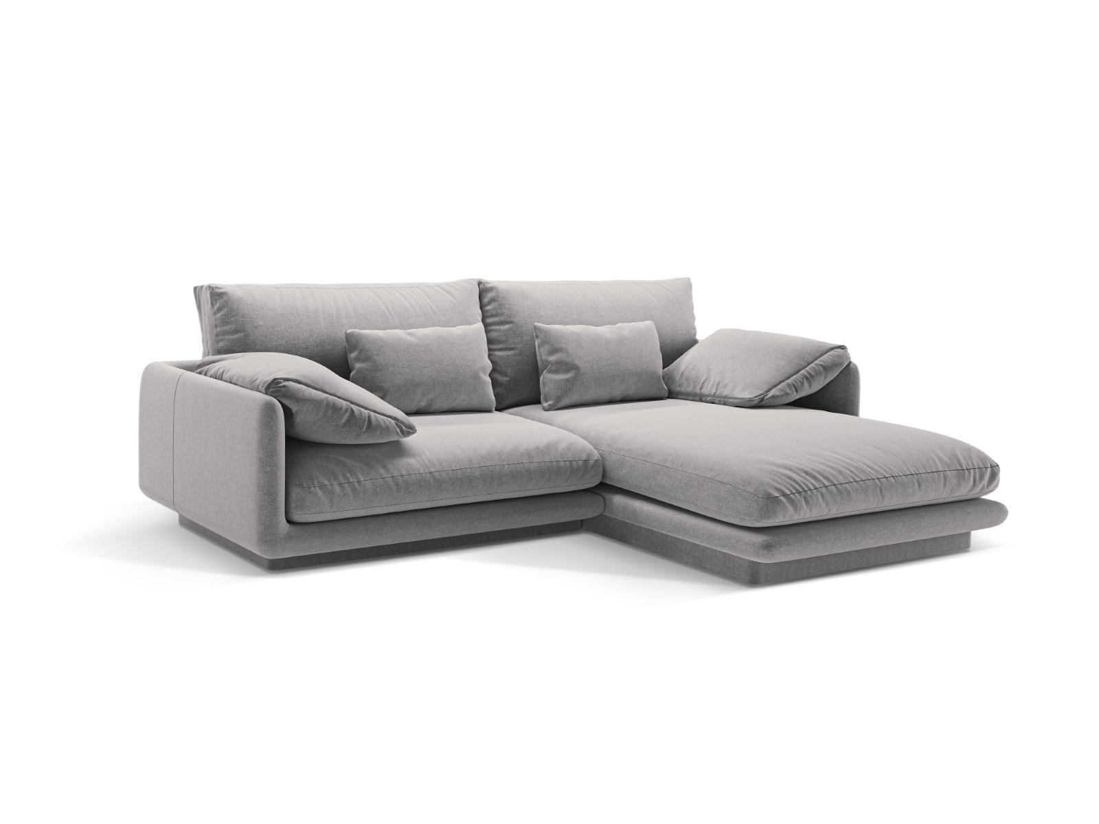 ECKSOFA rechts Torino aus strukturiertem Stoff hellgrau 3 Sitzplätze - Hellgrau, Textil (170/220cm) - Micadoni