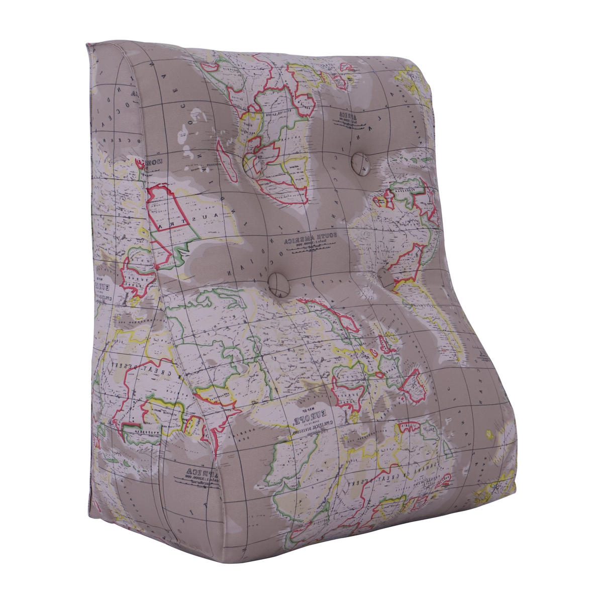 KEILKISSEN Kontur 100% Baumwolle Weltkarte 60 cm - Ecru, Textil (55/60cm) - Vercart