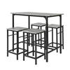 BARTISCH + 4 x BARHOCKER - Grau, Holzwerkstoff (100/87/60cm) - SoBuy