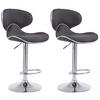 BARHOCKER 2er Set Stoff dunkelgrau - Chromfarben/Dunkelgrau, Textil/Metall (46/88/49cm) - CLP