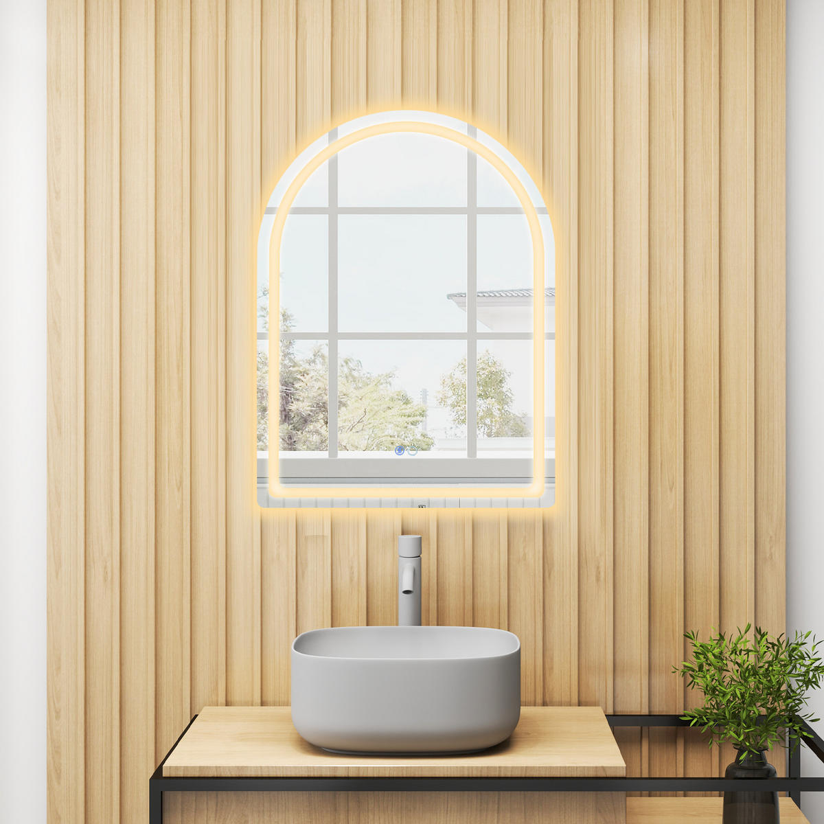 BADEZIMMERSPIEGEL Silber - Silberfarben, Glas (60/3/80cm) - COSTWAY