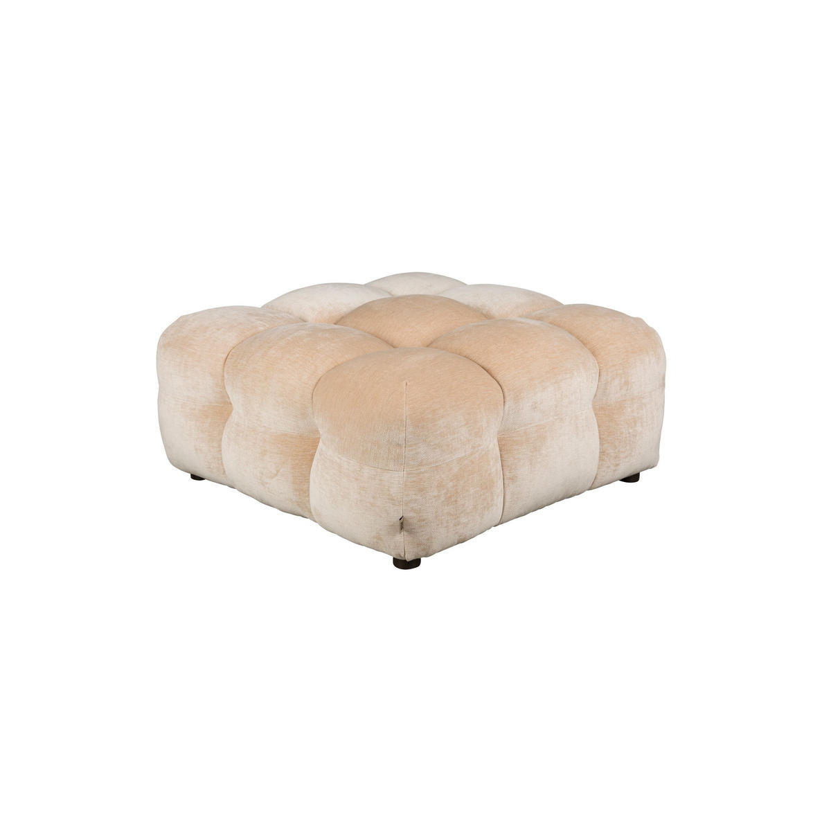 SITZHOCKER Hackman Samt Beige - Beige, Kunststoff (100/45/100cm) - Dutchbone