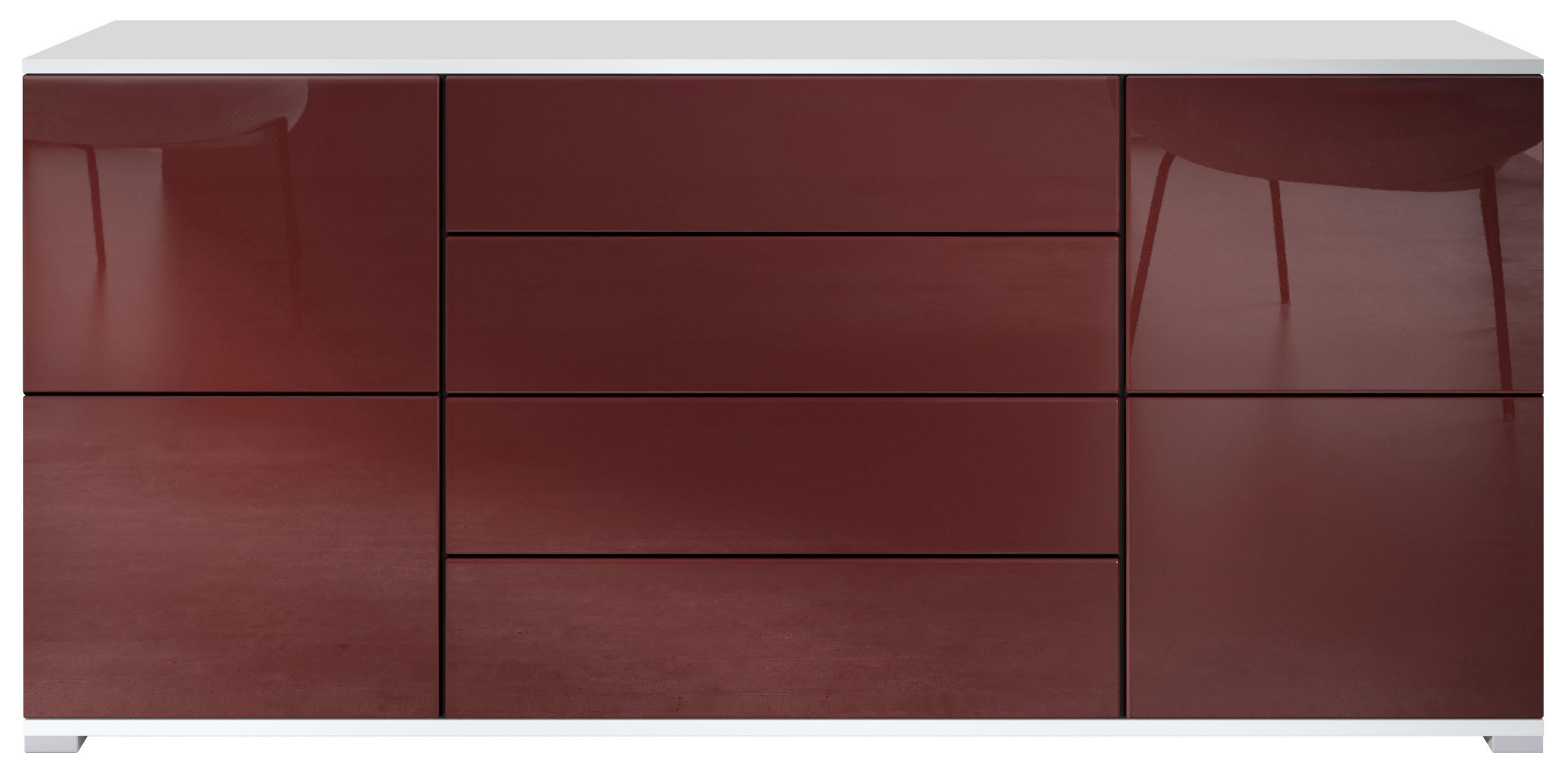 SIDEBOARD Rova Bordeaux Hochglanz - Bordeaux, Holzwerkstoff (166.5/75.5/35cm) - Vladon