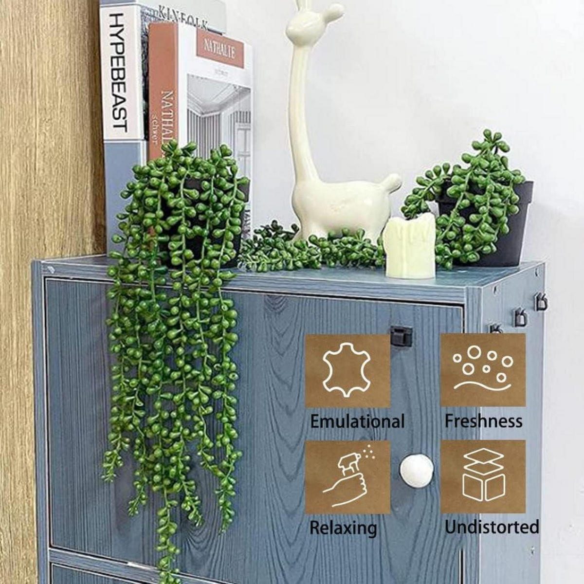 KUNSTPFLANZE Hängend 2-teiliges Set 47 cm - Grün, Kunststoff (9cm)