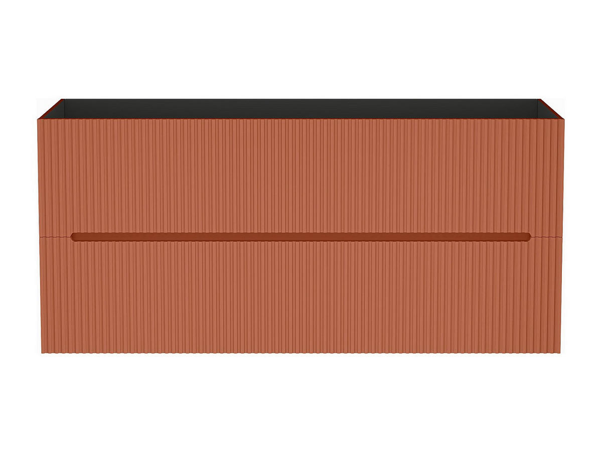 WASCHBECKENUNTERSCHRANK - 120cm x 45.5cm - MDF - terracotta - PAVANI - Braun, Holz (120/55/45.5cm) - Vente-Unique