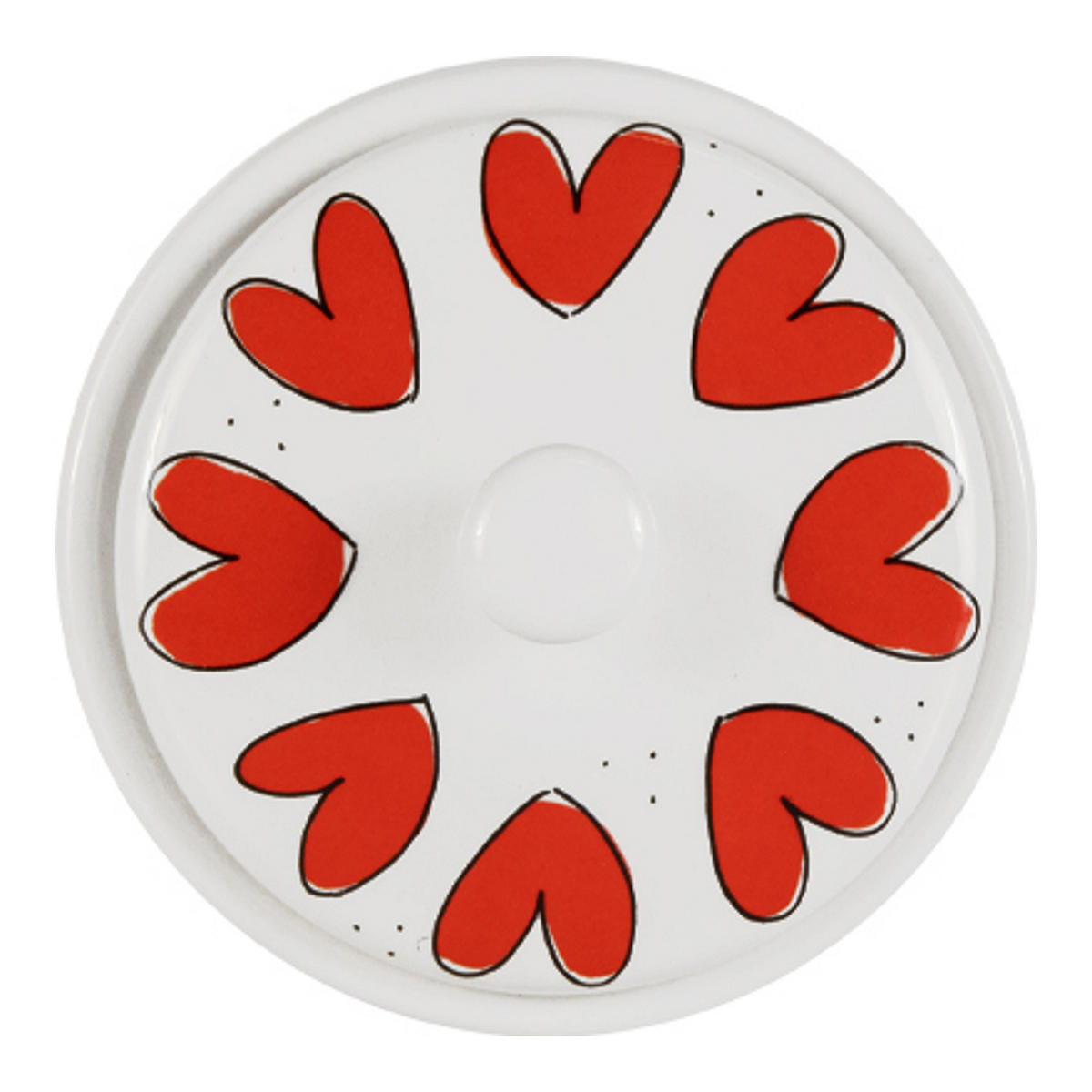 VORRATSDOSE Valentinstag Rote Herzen in Rot - 17cm - Multicolor, Keramik (12.5/17.5/12.5cm) - Blond Amsterdam