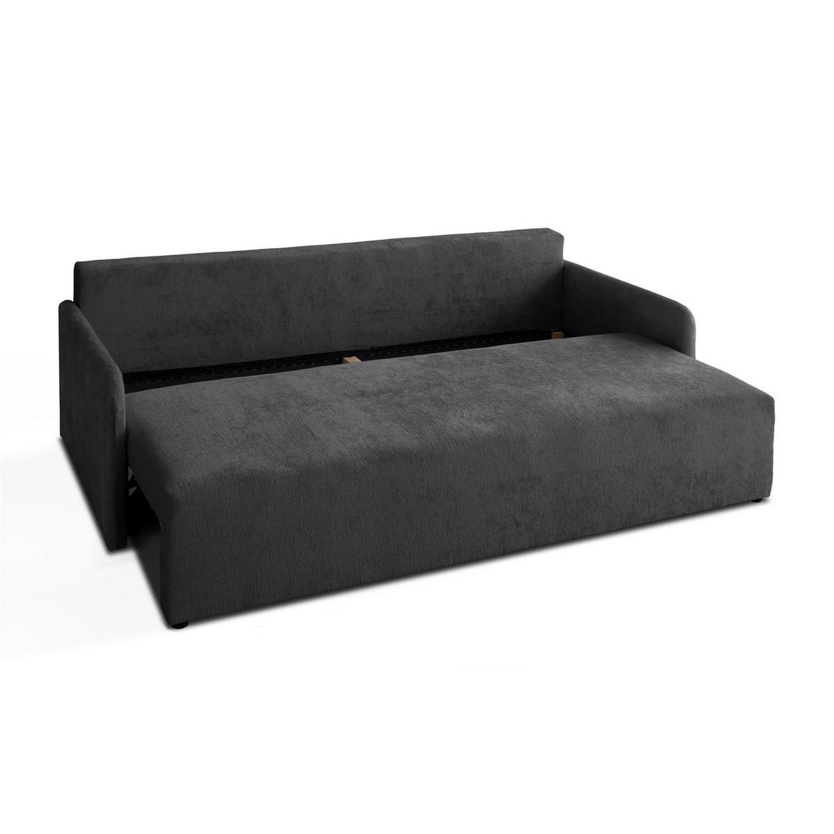 SOFA NUBO mit Schlaffunktion und Bettkasten Harmony 90 - Grau, Textil (205/91/86cm) - Lookway