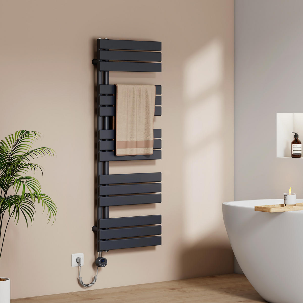 HEIZKÖRPER Elektrisch WLAN Thermostat Anthrazit - Anthrazit, Metall (50/132/5.9cm) - EMKE