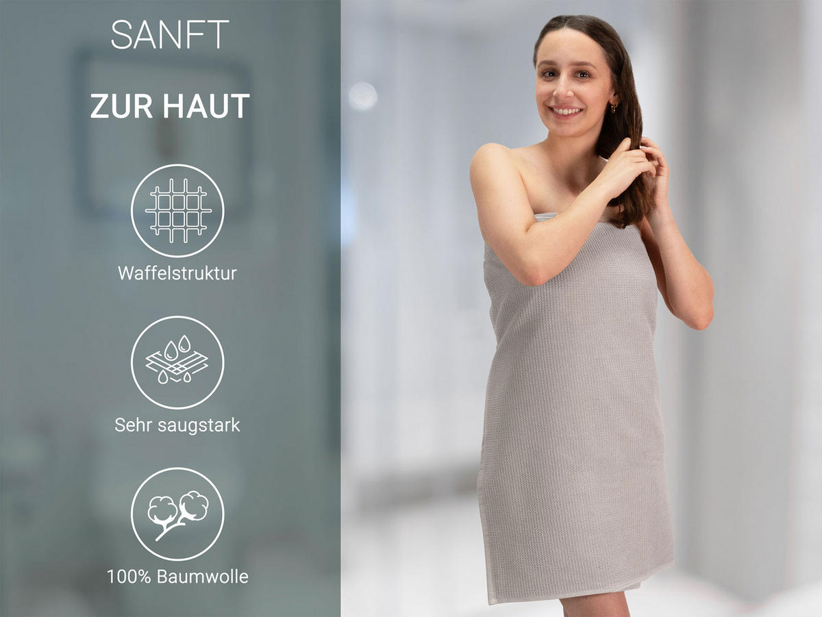 DUSCHTÜCHER, 3er-Set, 70x140 cm, 100% Baumwolle, Grau - Grau, Textil (70/140cm) - Zollner