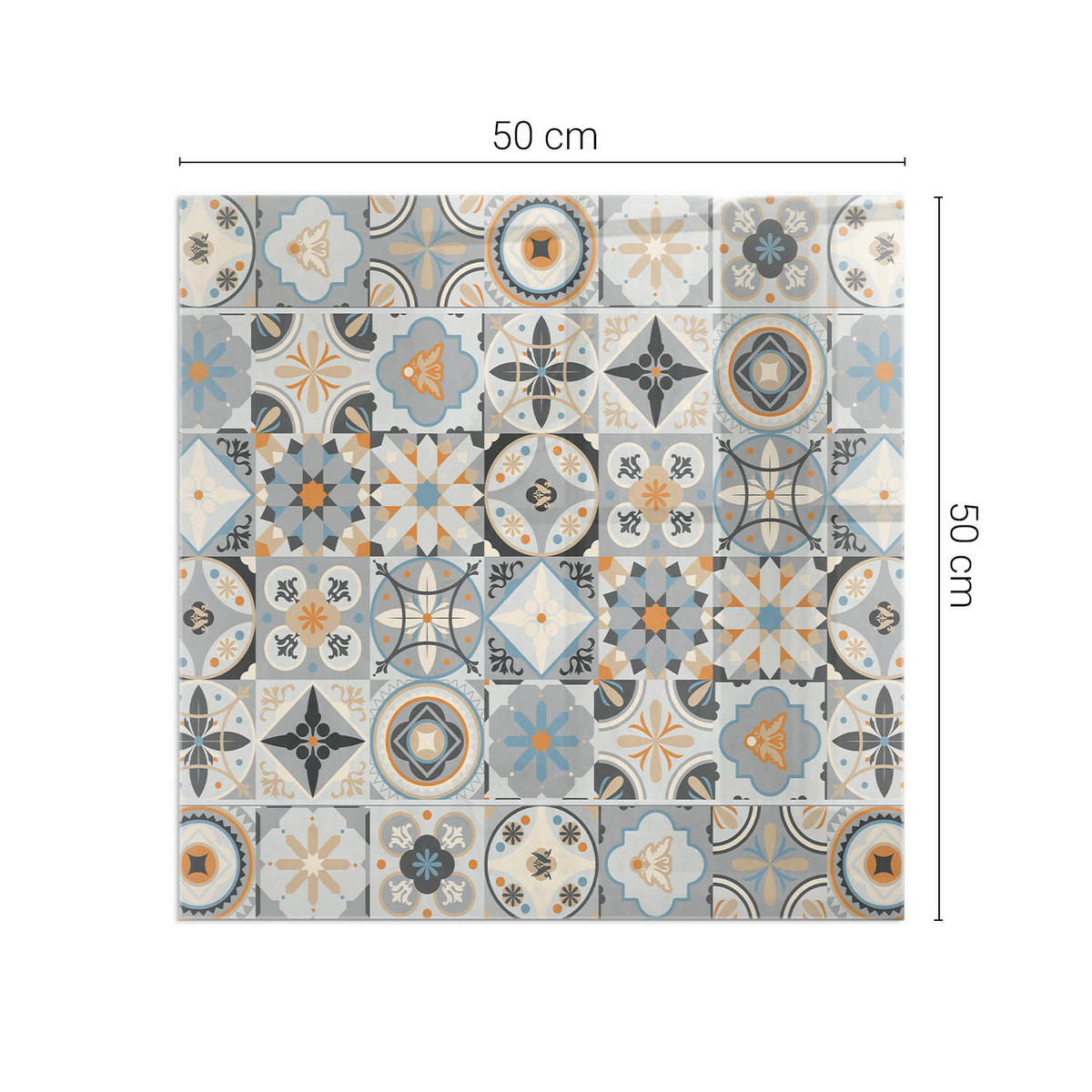 GLASPLATTE für Kamin 50 × 50 cm Grau - Grau, Glas (50/50/0.4cm) - ArtPrintCave
