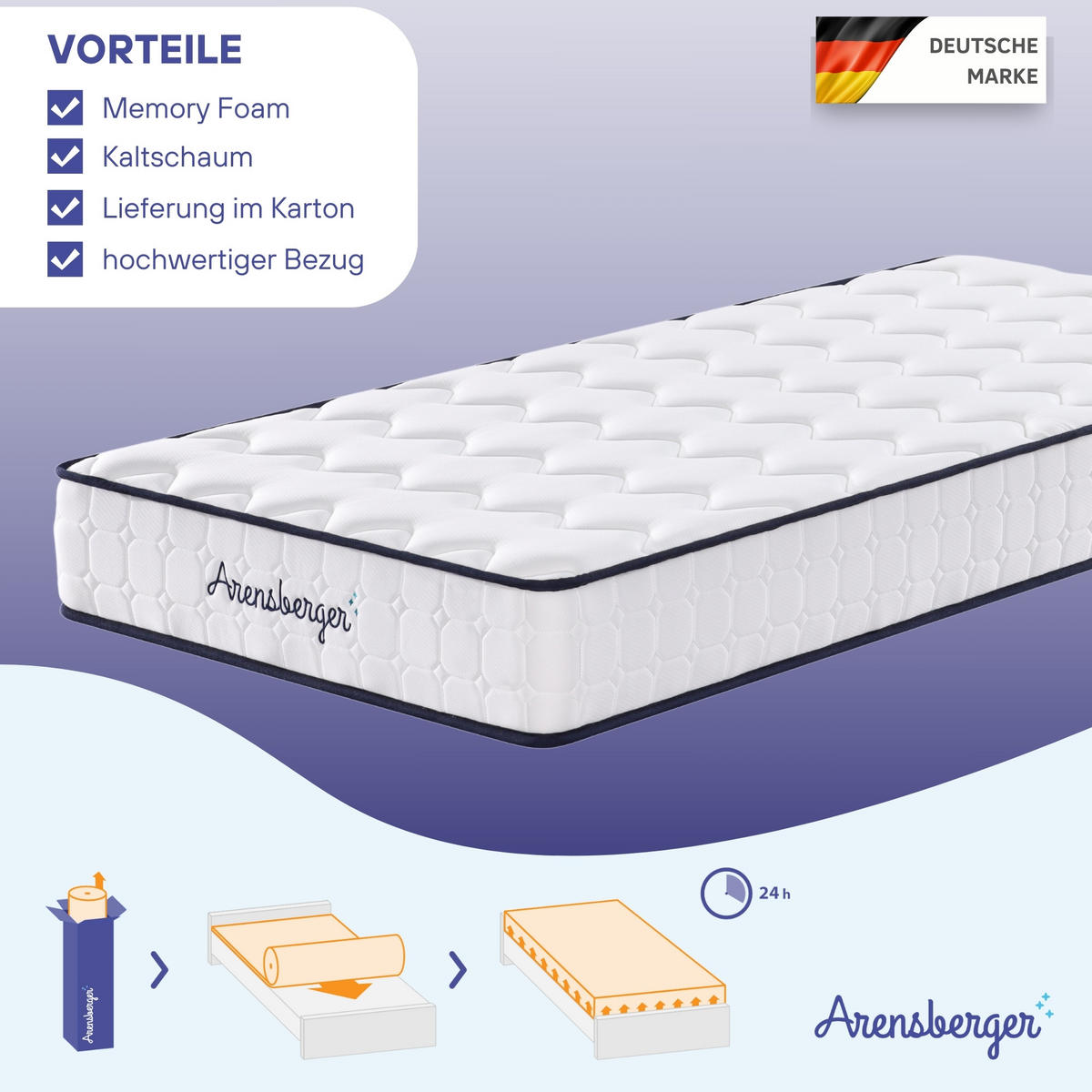 TASCHENFEDERKERNMATRATZE Lena, 180x200cm - Weiß, Textil (180/200cm) - Arensberger