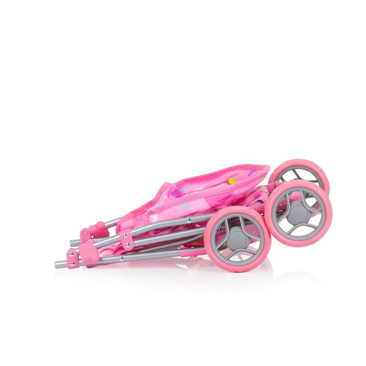 PUPPENWAGEN Alice rosa Aufbewahrungskorb, Sonnendach verstellbar, klappbar, 100% Polyester - Rosa, Metall (33/56/52cm) - Chipolino