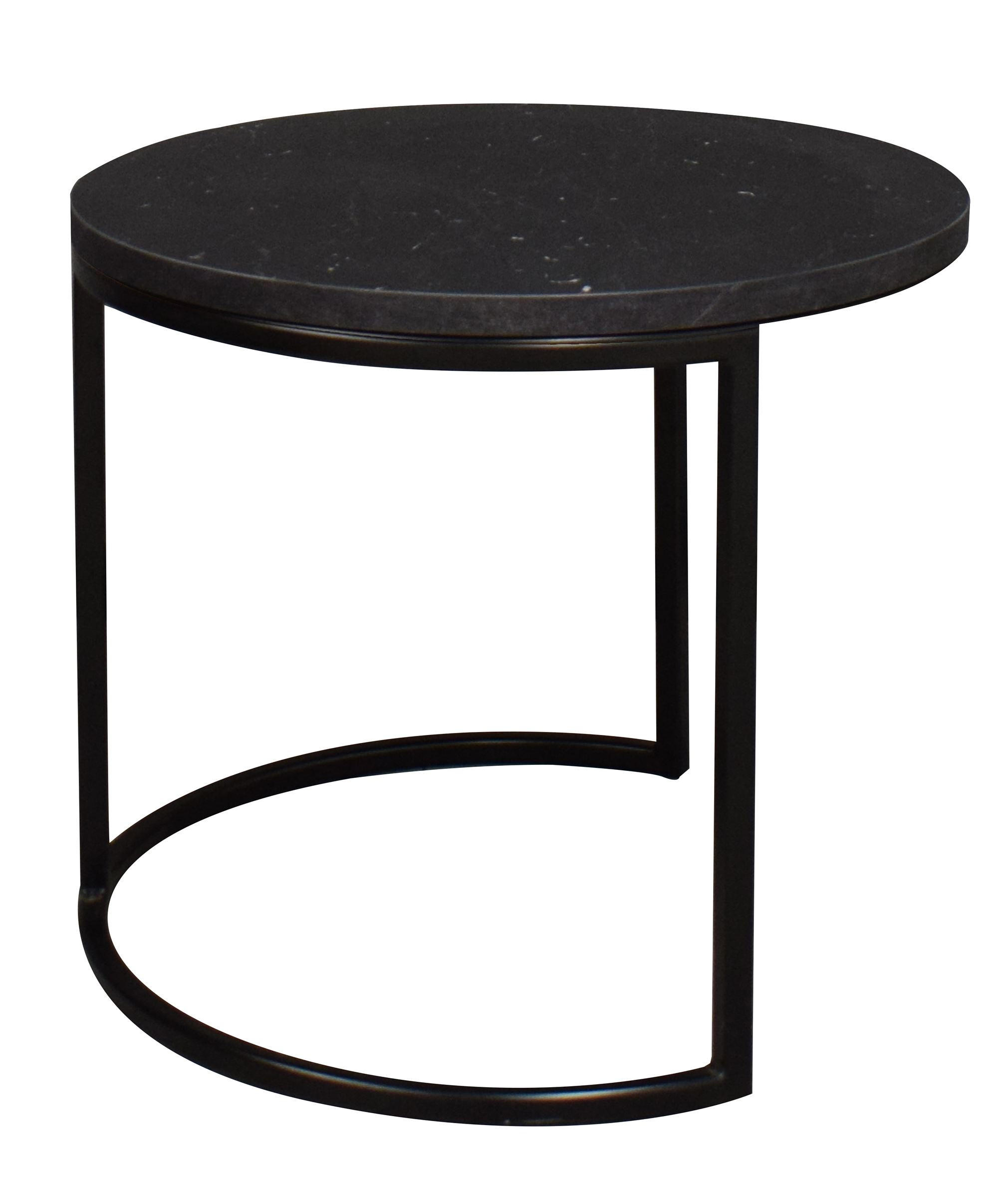 COUCHTISCH Rund Elesa 2 60x51x60 Holzwerkstoff Schwarz/Keramik schwarz - Schwarz, Holzwerkstoff (60/60/51cm) - 58aufmkessel