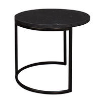 COUCHTISCH Rund Elesa 2 60x51x60 Holzwerkstoff Schwarz/Keramik schwarz - Schwarz, Holzwerkstoff (60/60/51cm) - 58aufmkessel