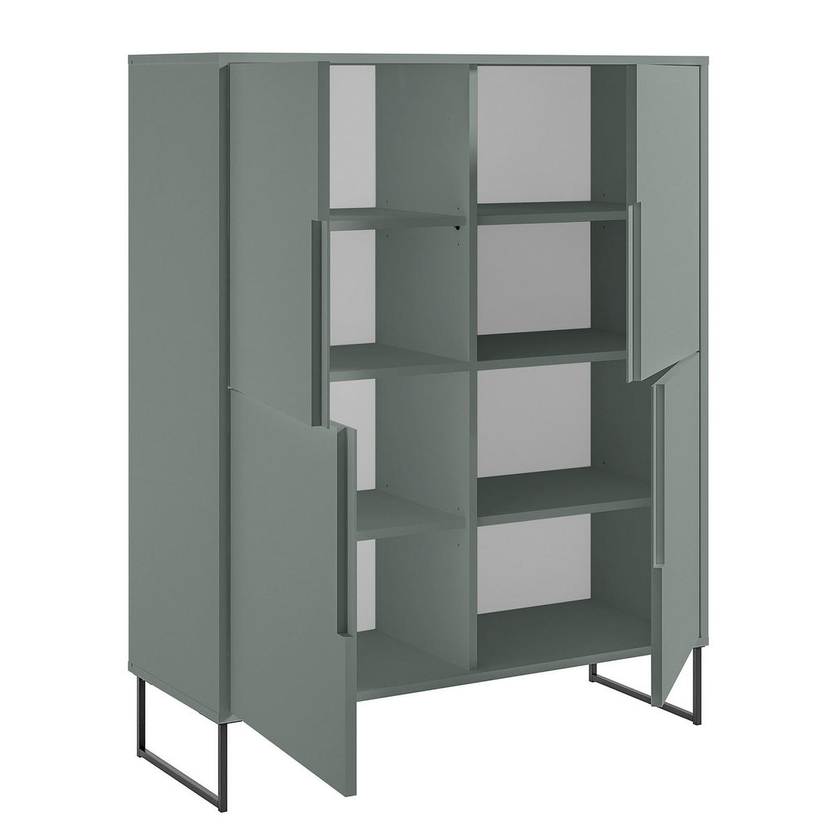 HIGHBOARD - Salbei - Salbeigrün/Schwarz, Holzwerkstoff/Metall (101/125/38cm) - home24