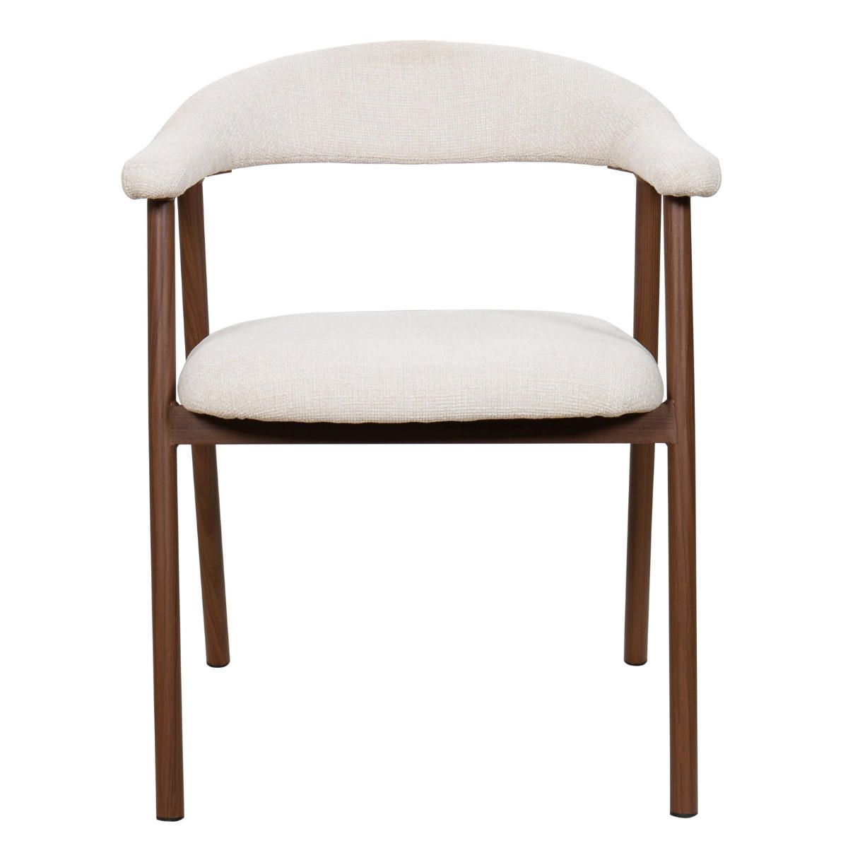 ESSZIMMERSTUHLE 2er Set aus Stoff, beige - Dunkelbraun, Metall (56/76/54cm) - Giga Meubel