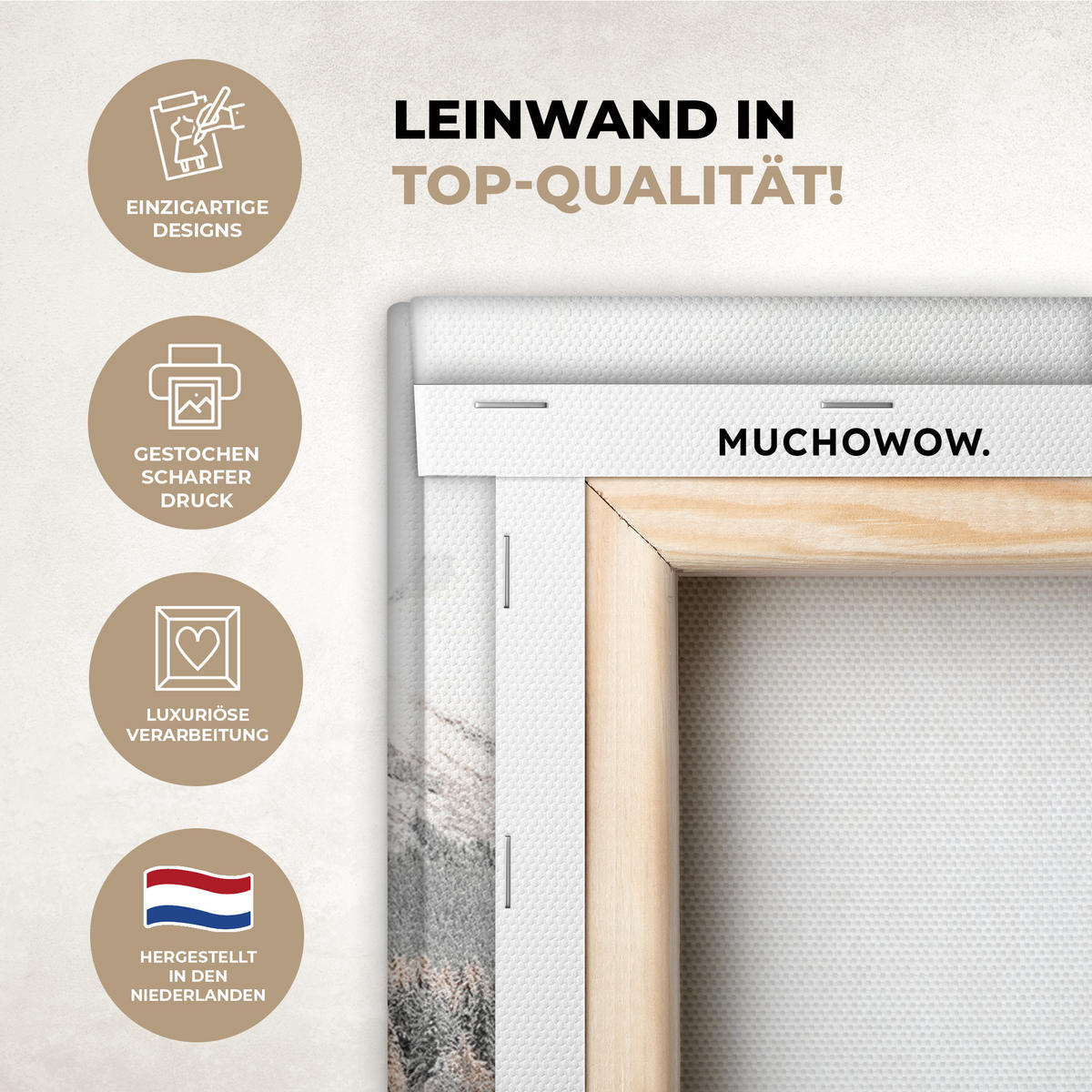 LEINWANDBILD Natur - Winter - Bäume - Berge - Schnee Room Decor 30x40 cm - Weiß Hochglanz, Textil (30/40cm) - MuchoWow