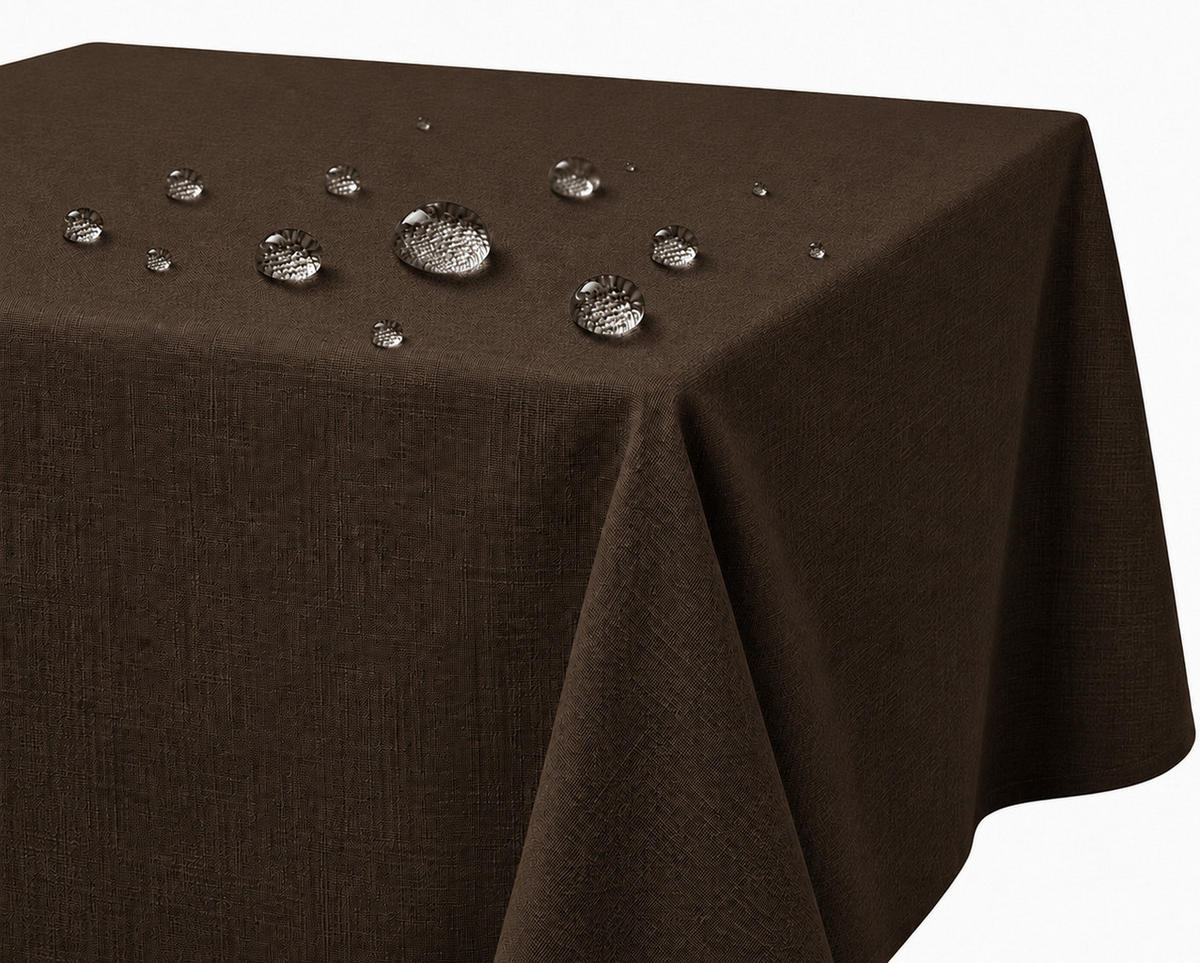 TISCHDECKE Leinenoptik 90/90 cm eckig braun - Braun, Kunststoff (90/90cm) - TiborTex