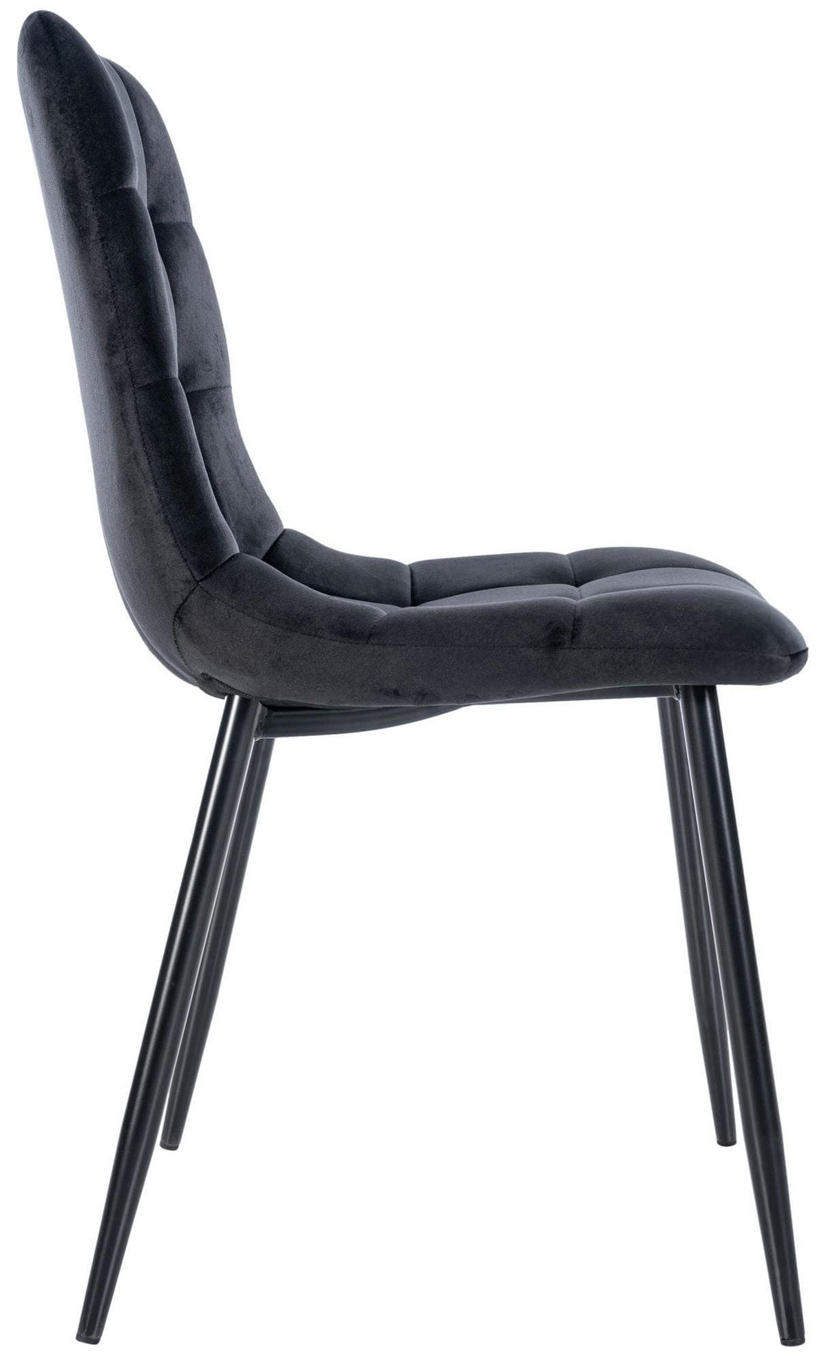 ESSZIMMERSTÜHLE 4er-Set VOUL Schwarz Samt - Schwarz, Textil/Metall (45/84/55cm) - DELUKE