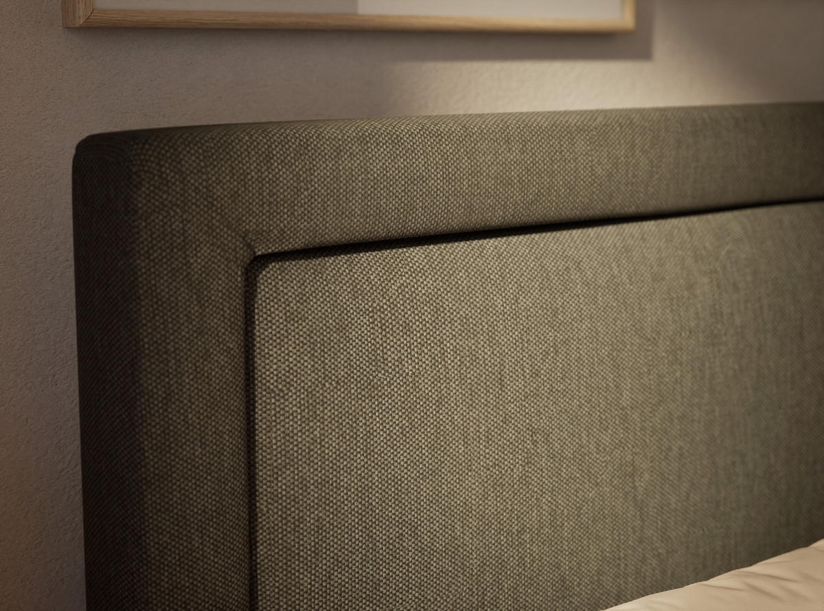 BOXSPRINGBETT Fresco 160/200 cm, in Graphit, Bettkasten, Matratze, Topper - Schwarz/Graphitfarben, Holz/Holzwerkstoff (160/200cm) - Maison de Reve