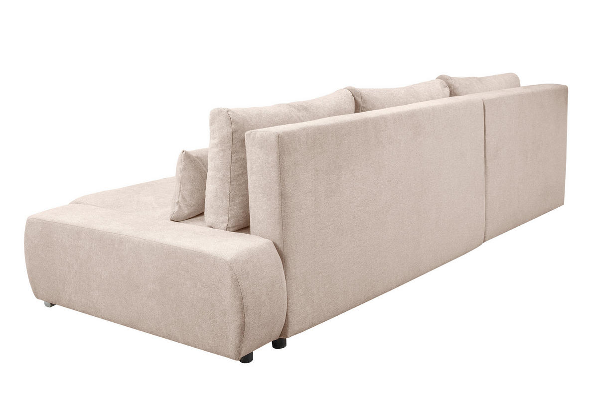 ECKSOFA Bloom mit Bettkasten und Schlaffunktion L-Form - Beige, Textil (267/185cm)