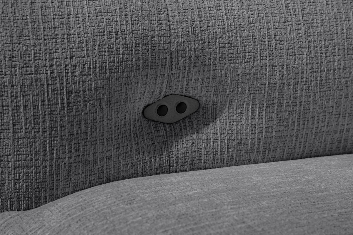 ECKSOFA SVEN 3-Sitzer, 1 Relax XL, verstellbare Kopfstützen, dunkelgrau - Anthrazit/Schwarz, Holzwerkstoff/Textil (256/163cm) - Courtois Laville