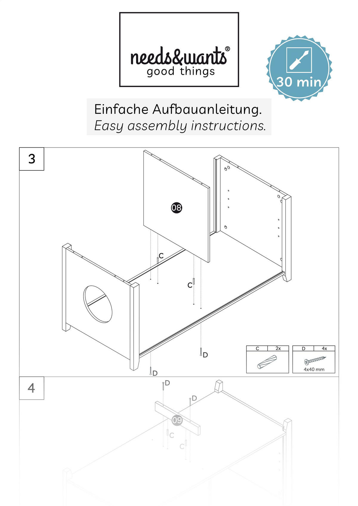 KATZENSCHRANK groß für Katzentoilette XXL aus Holz, mit Schuhschrank & Sitzkommode - Weiß, Holz (110/55/50cm) - needs&wants