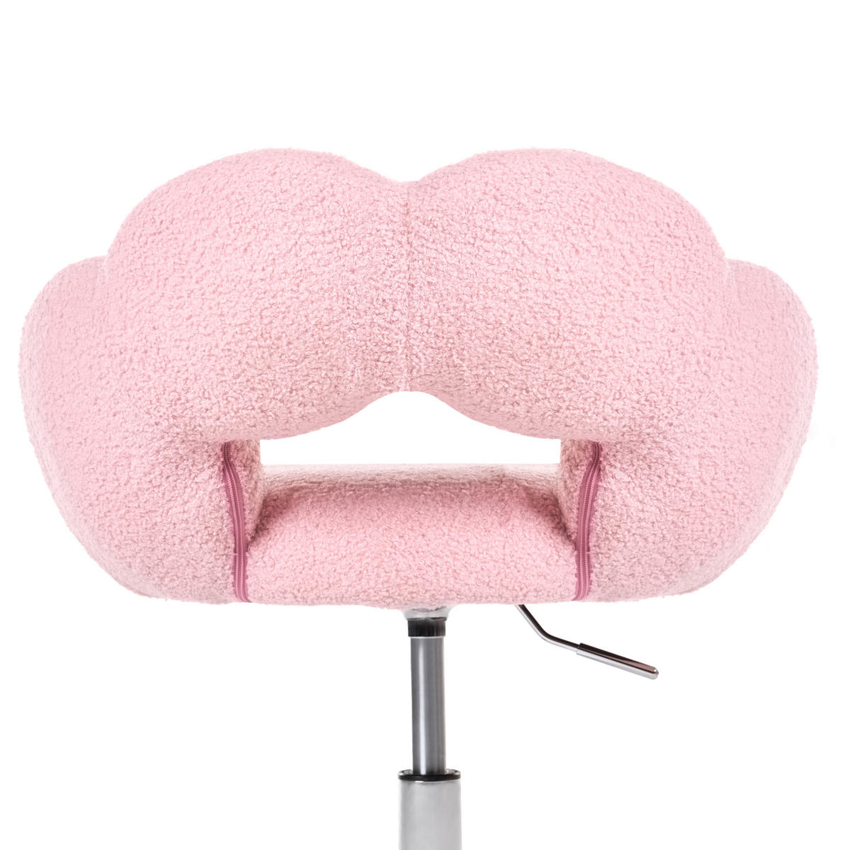 SCHREIBTISCHSTUHL Bouclé Rosa Whizzy - Pink/Silberfarben, Textil/Metall (59/64/50cm) - Beliani