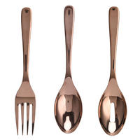 BESTECK-SET 24-teiliges Edelstahl Rosegold – 12 Gabeln und 12 Löffel - Goldfarben, Metall