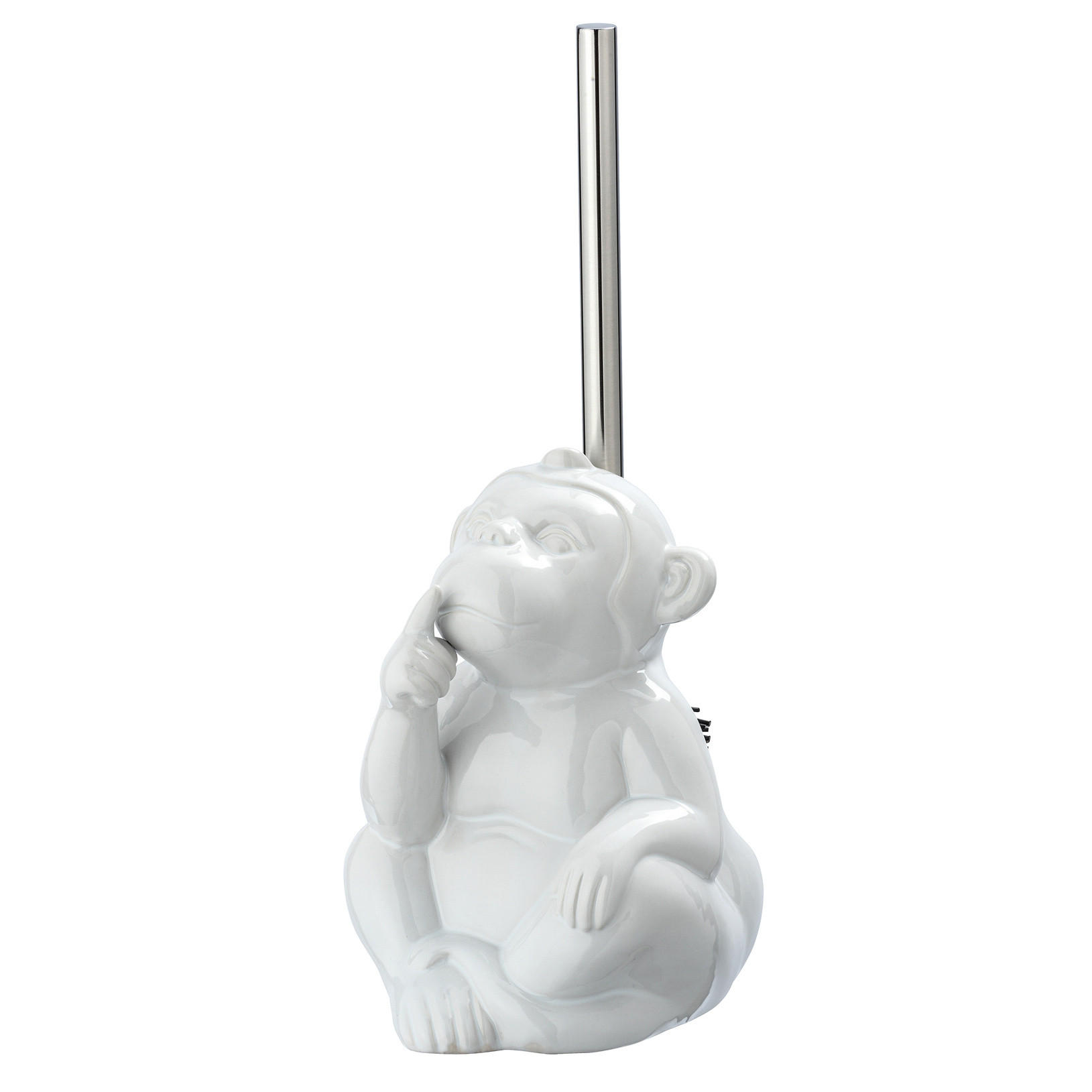 BÜRSTE Quiet Monkey 14,5/14/20 cm - Weiß, Keramik (14/20/14.5cm) - Wenko