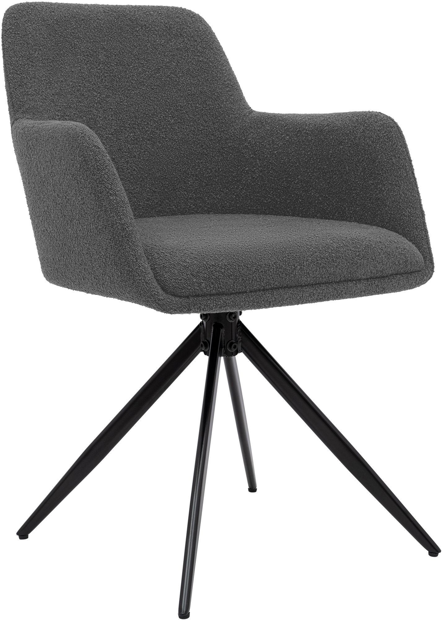 ESSZIMMERSTUHL Stoff Grau - Schwarz/Grau, Textil/Metall (56/82/58cm) - CLP