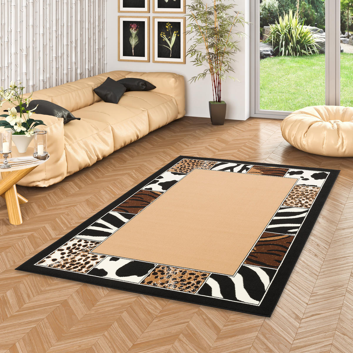 TRENDLINE TEPPICH AFRIKA BORDÜRE BEIGE - Beige, Textil (160/225cm) - Pergamon