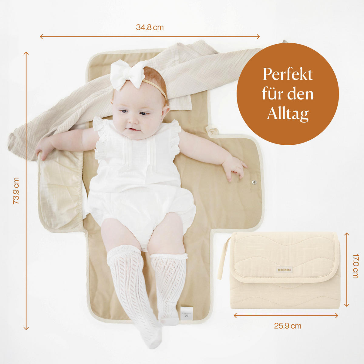 WICKELMATTE Mini Maven beige 35x74 - Beige, Textil (35/74cm)