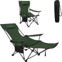 CAMPINGSTUHL Faltbar mit Fußablage Grün - Grün, Textil (84/88.5/160cm) - Woltu